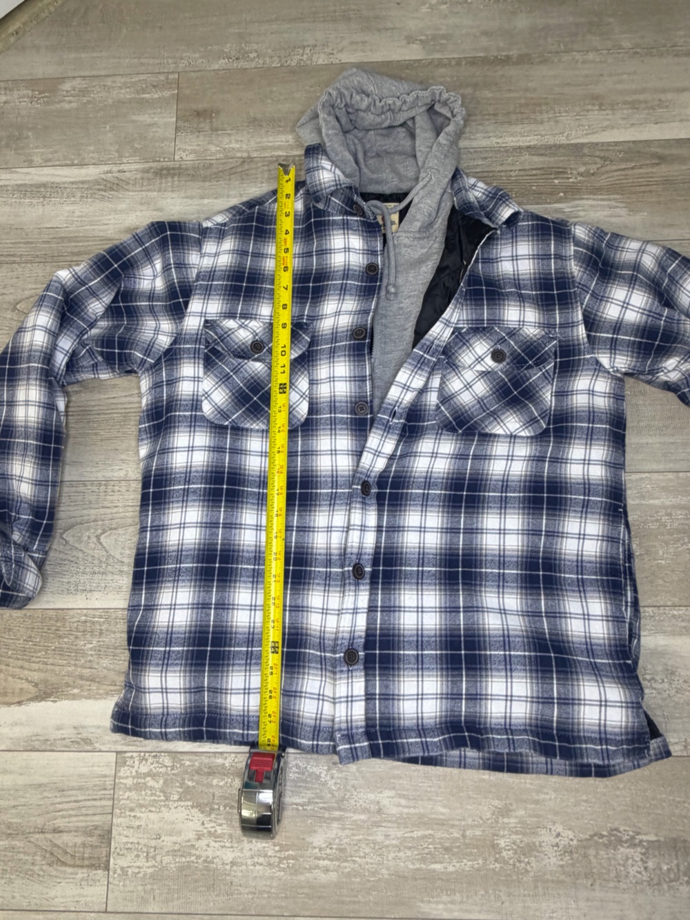 RedHead Mens Large Hooded Flannel Shirt Jacket Plaid Quilted Lined Shacket EUC - Picture 10 of 10